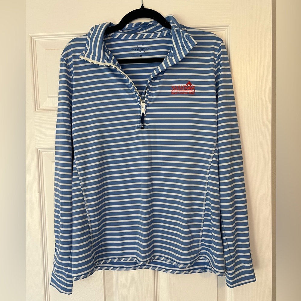 Vineyard Vines Blue and White Striped Pullover
